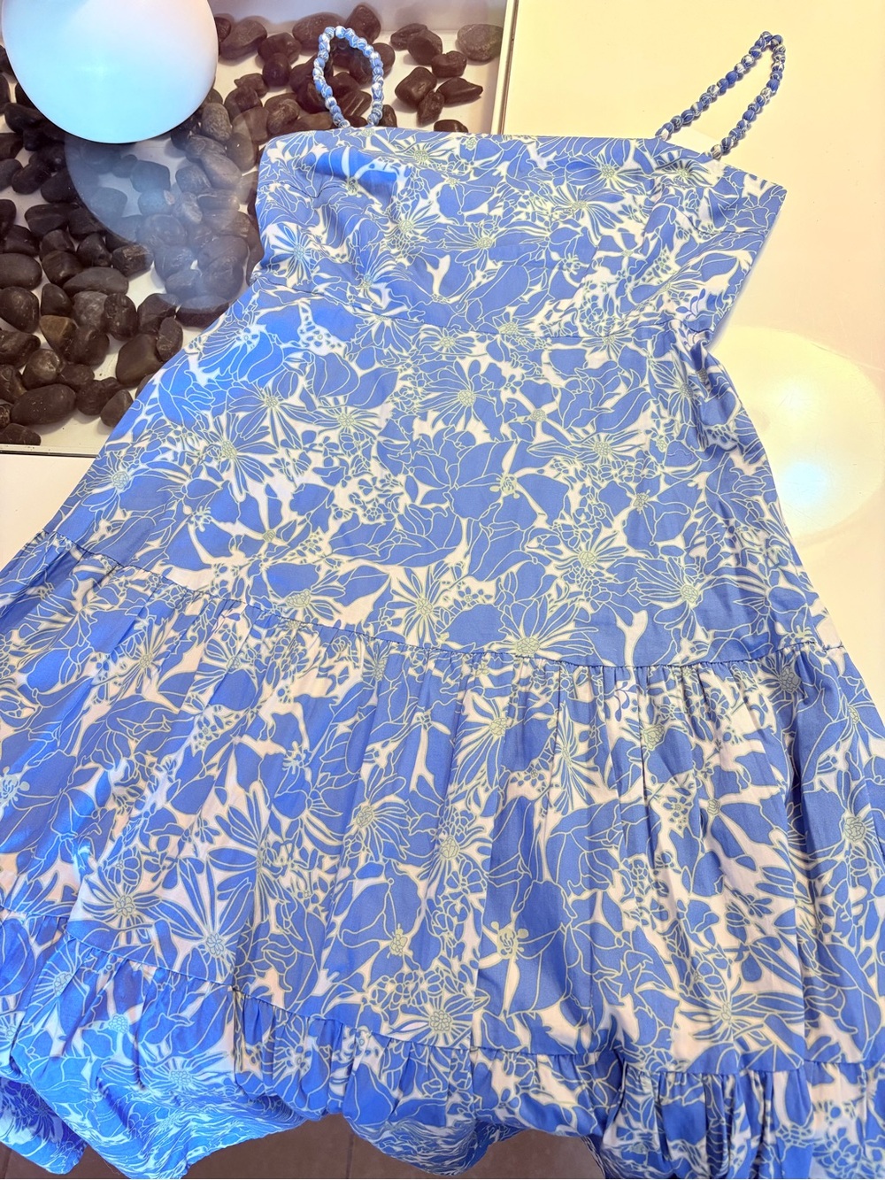 NWT- O.P.T. Blue Floral Sundress - Lightweight Spaghetti Strap Dress